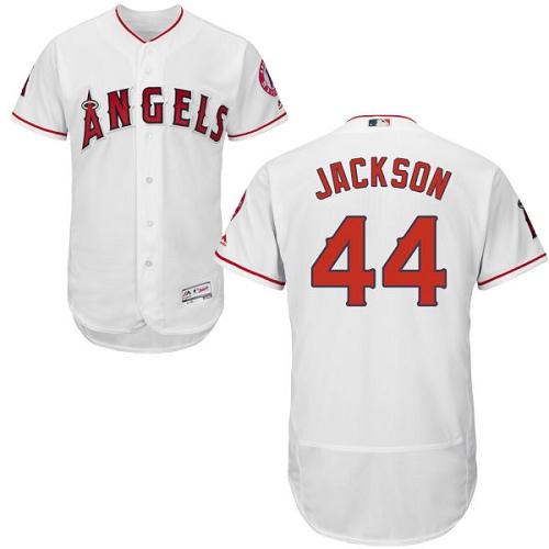 Angels of Anaheim #44 Reggie Jackson White Flexbase Authentic Collection Stitched MLB Jersey
